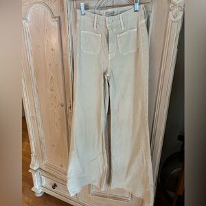 Cream mother wide leg Jean